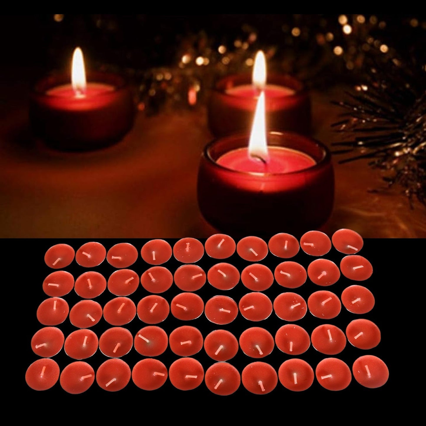 Tealight Candles Set, Smokeless Candles, Tealight Diwali Candles for Diwali, Home Decor, Decoration, Party, Festivals for Mood Dinners Parities Home Decoration Wedding Candle, Diwali (50 Pcs set) Your Brand