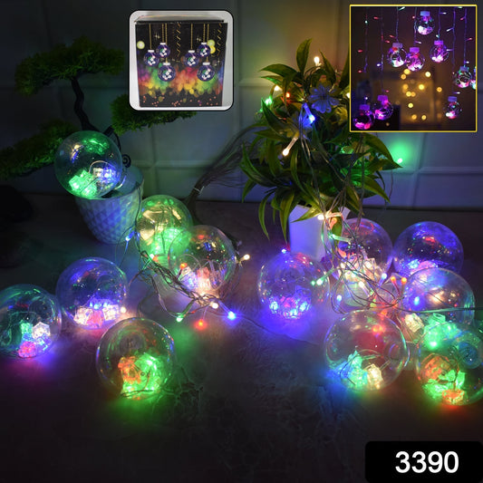 12 Wish Balls Window Curtain String Lights with 8 Flashing Modes Decoration for Home Decoration, Diwali & Wedding LED Christmas Light Indoor and Outdoor Light ,Festival Decoration (Plastic, Multi Color) Your Brand