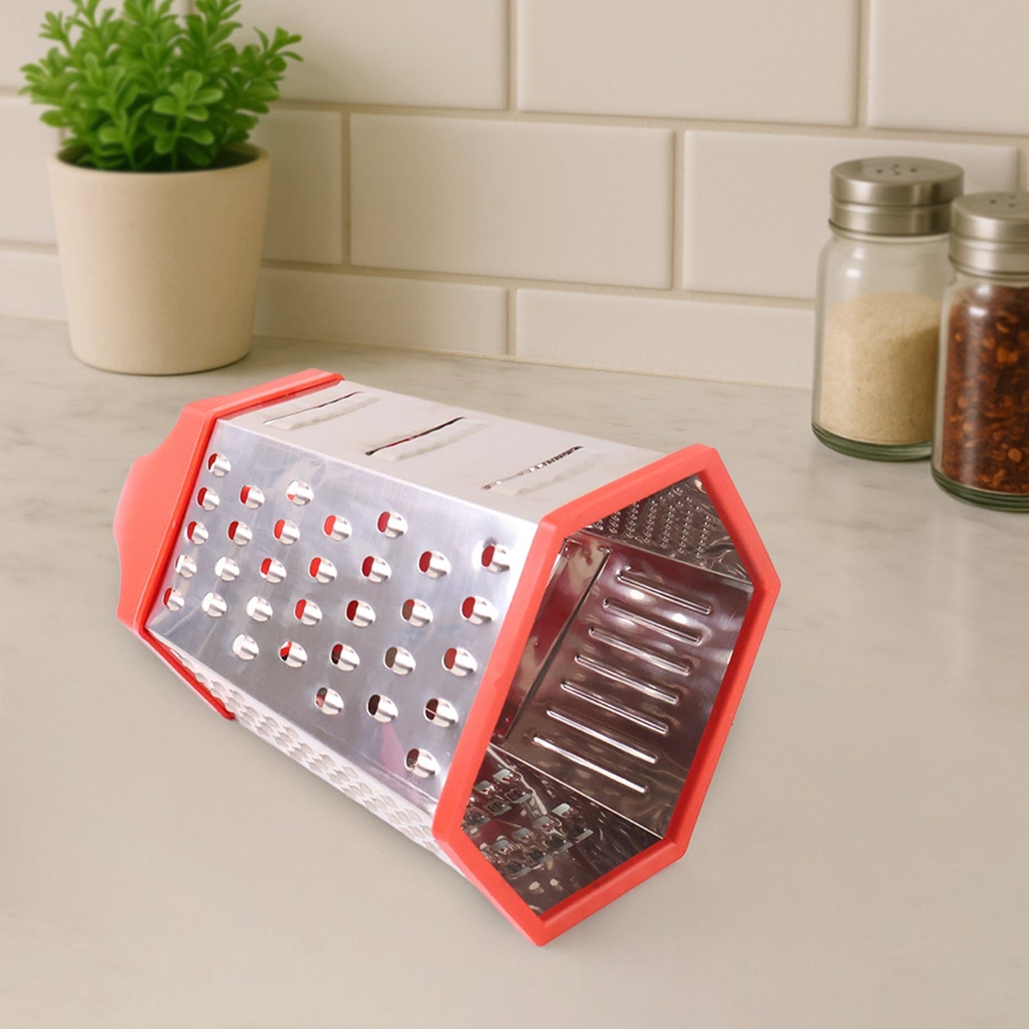 Supermom 7-in-1 Heavy Duty Stainless Steel Box Grater with Ergonomic Handle (1 Pc) Your Brand