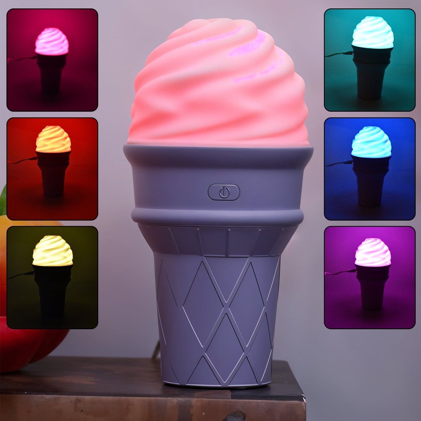 Ice Cream Cone Shape Air Freshener Humidifier (1Pc / Purple ) Your Brand