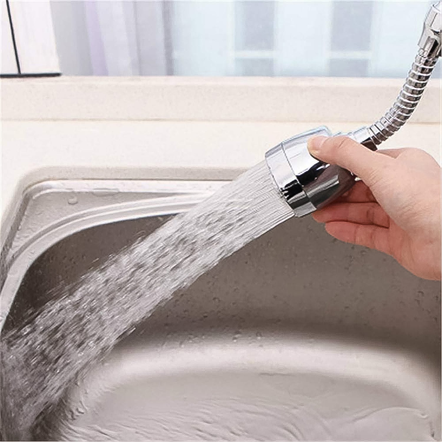 Stainless Steel Water Faucet Sprayer Head (1 Pc / 7 Inch) Your Brand