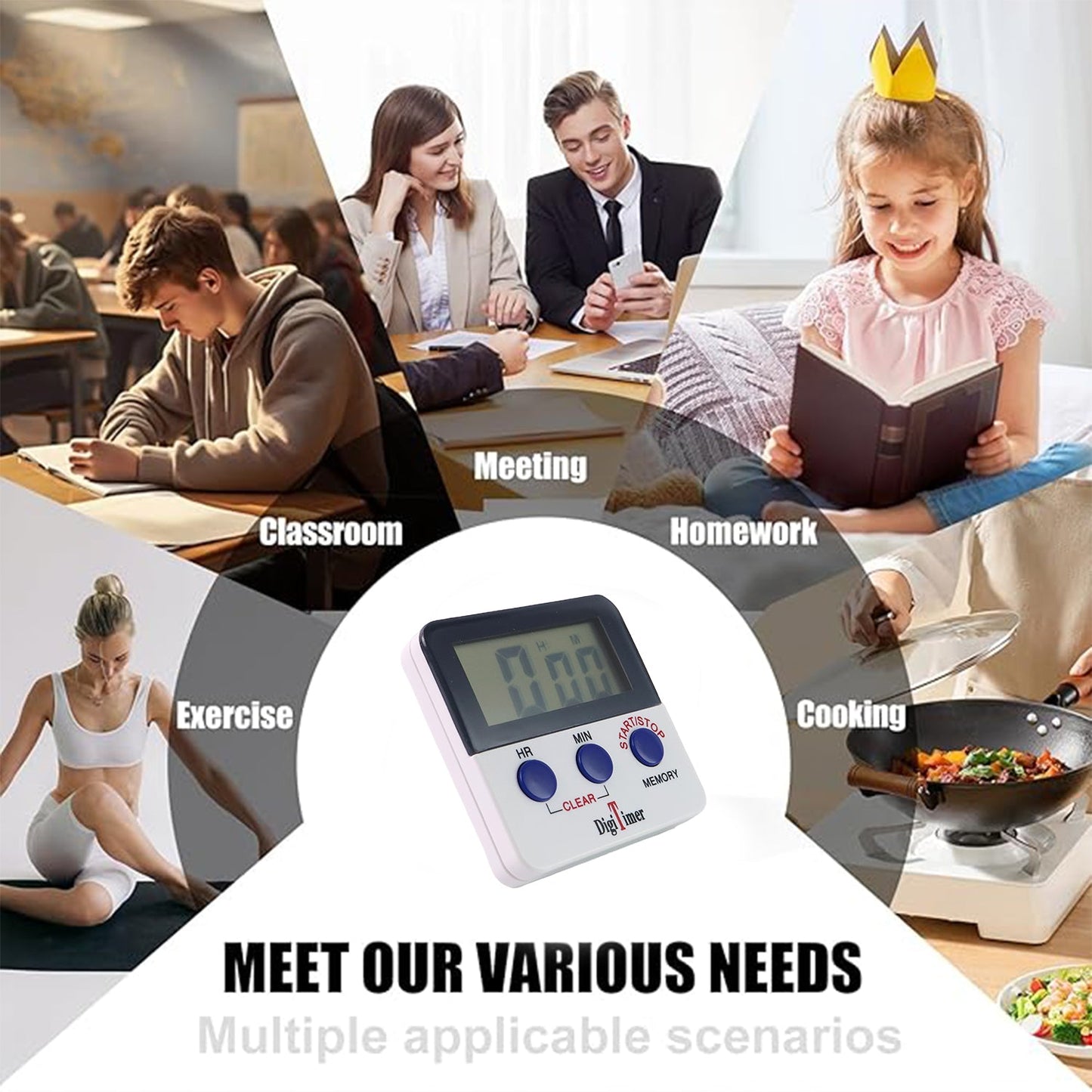 Digital Kitchen Timer with Alarm | Stop Watch Timer for Kitchen | Kitchen Timer with Magnetic Stand |Timer Clock for Study Your Brand