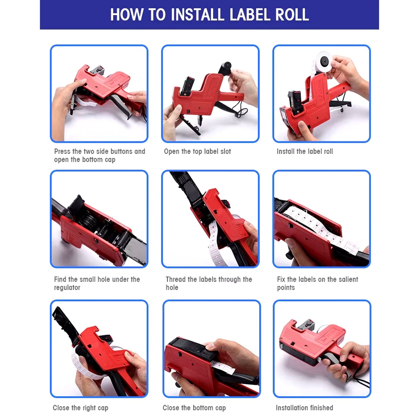 Handheld 8-Digit Plastic Price Tag Gun – Ideal for Retail & Market Price Tagging Your Brand