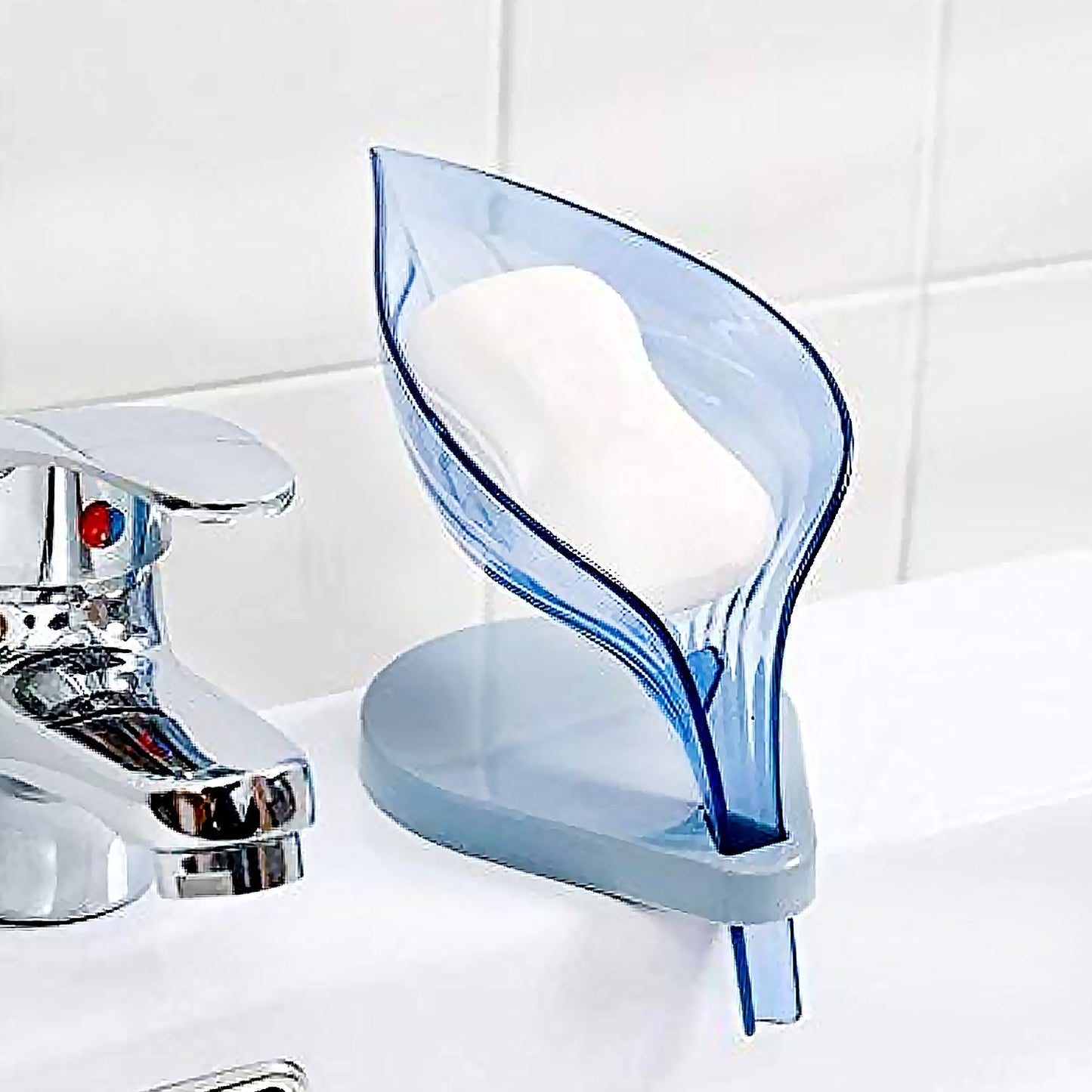 Plastic Leaf Shape Soap Box Self Draining Bathroom Soap Holder, Decorative Drainage Plastic Soap Dish with Draining Tray (Mix Color / 1 Pc) Your Brand