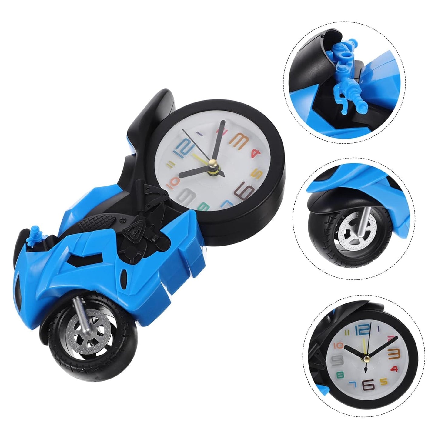 Retro Motorcycle Alarm Clock – Novelty Bike Engine Style Desk Clock Your Brand