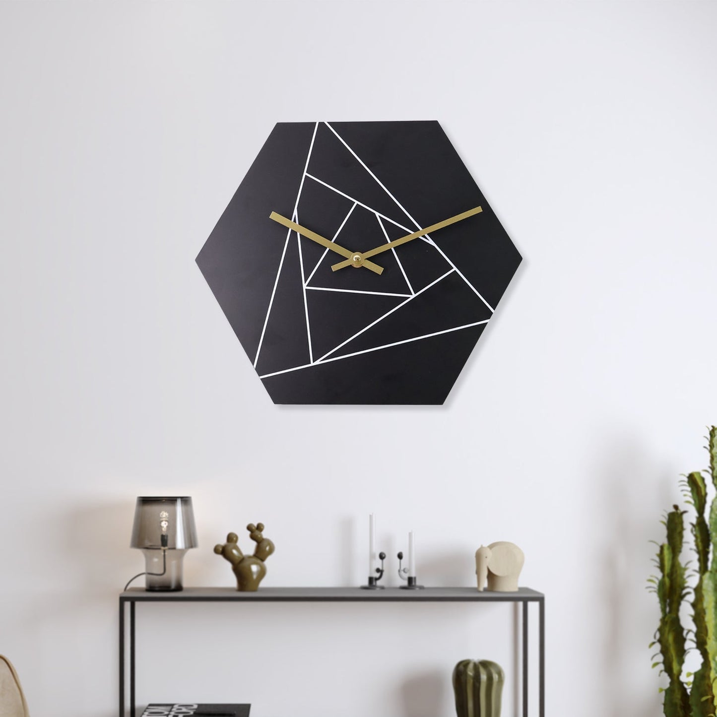 Modern Geometric Hexagon Wall Clock (1 Pc) Your Brand
