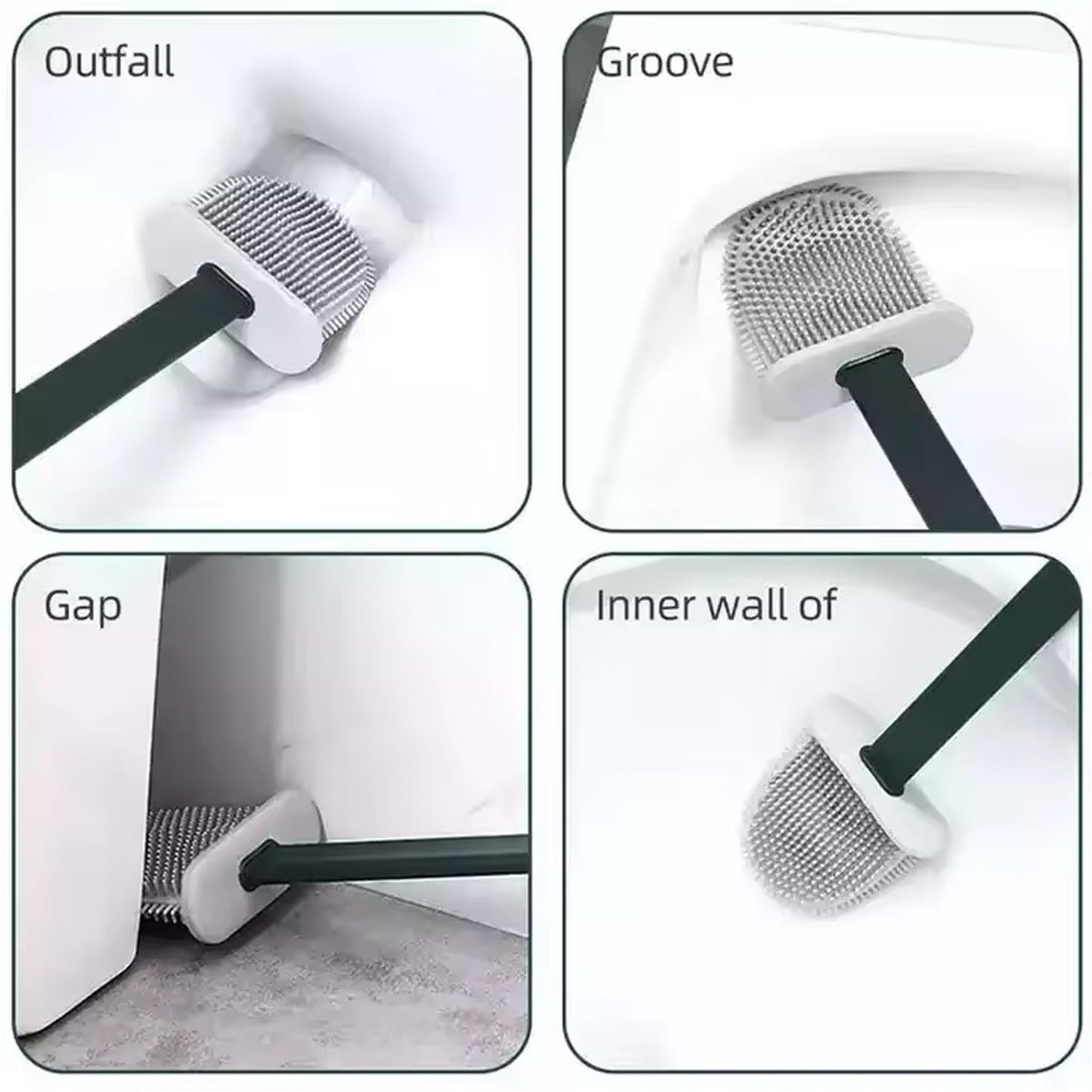 Portable Silicone Toilet Brush – Wall-Mounted, Anti-Drip Cleaner with Non-Slip Handle Your Brand