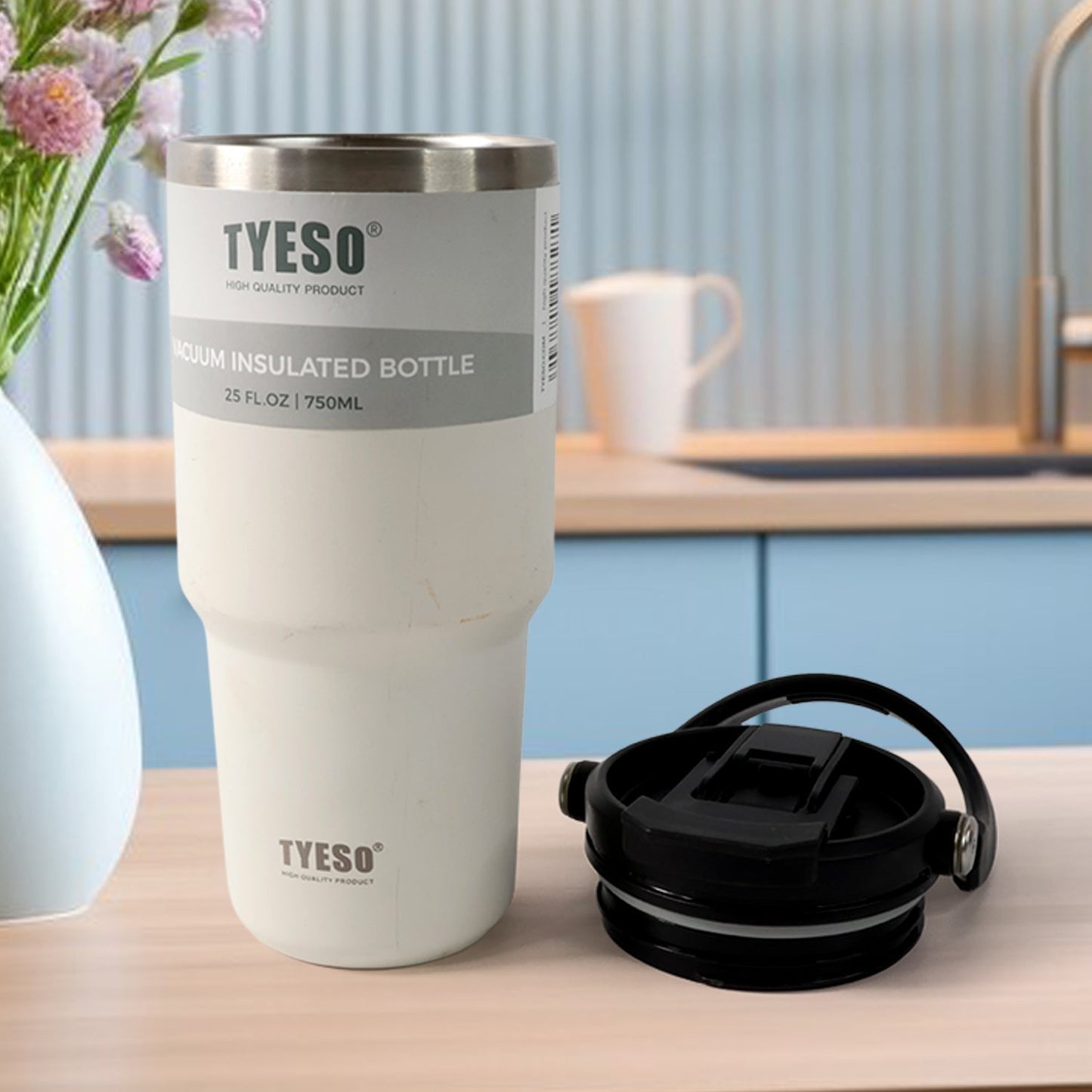 High Quality Stainless Steel Vacuum Glass Insulated Glass Coffee Cups Double Walled Travel Mug, Car Coffee Mug (With Lid & Handle / 1 Pc) Your Brand