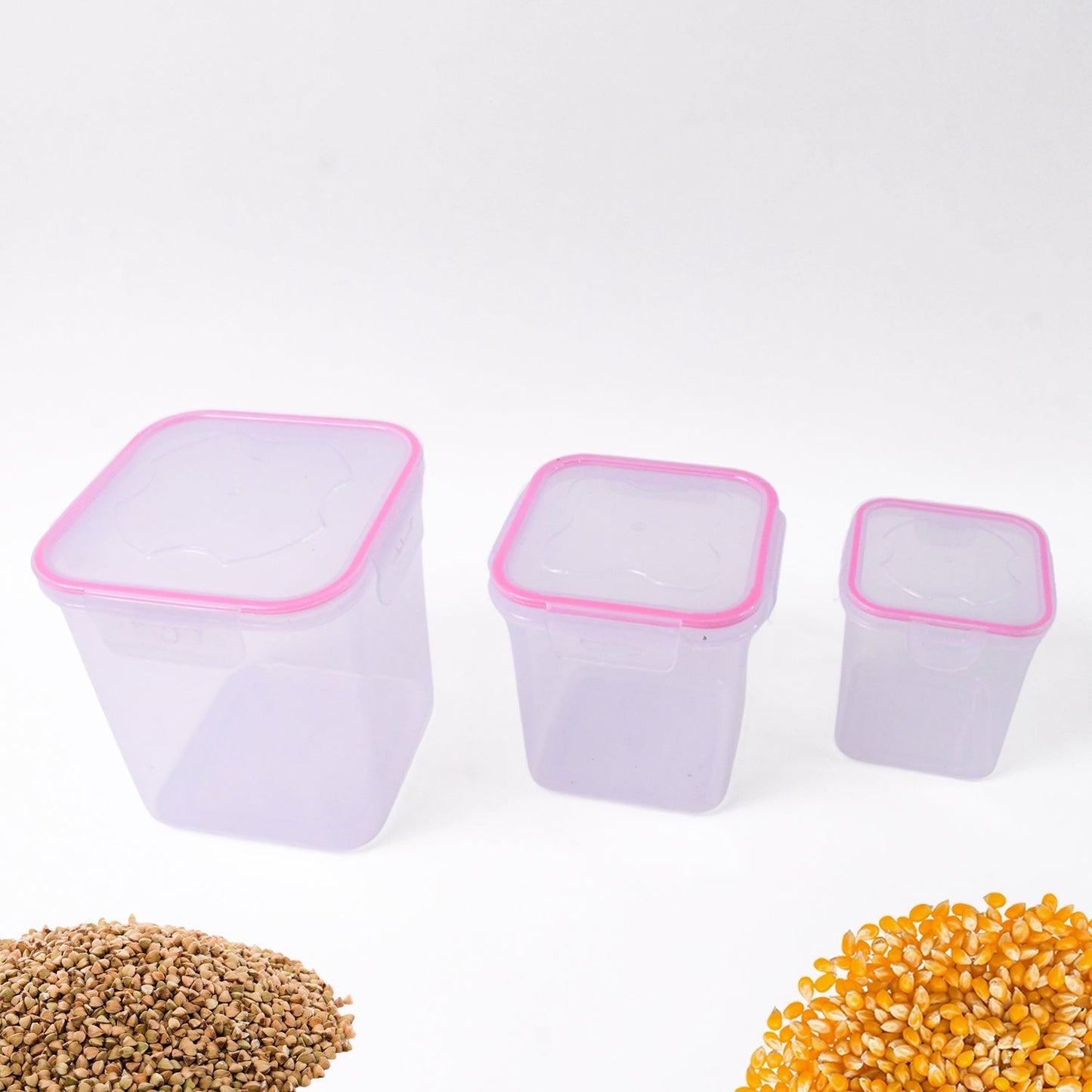 Kitchen Storage Container Set Of 3 Pcs (250, 500, 1000 ML) Your Brand