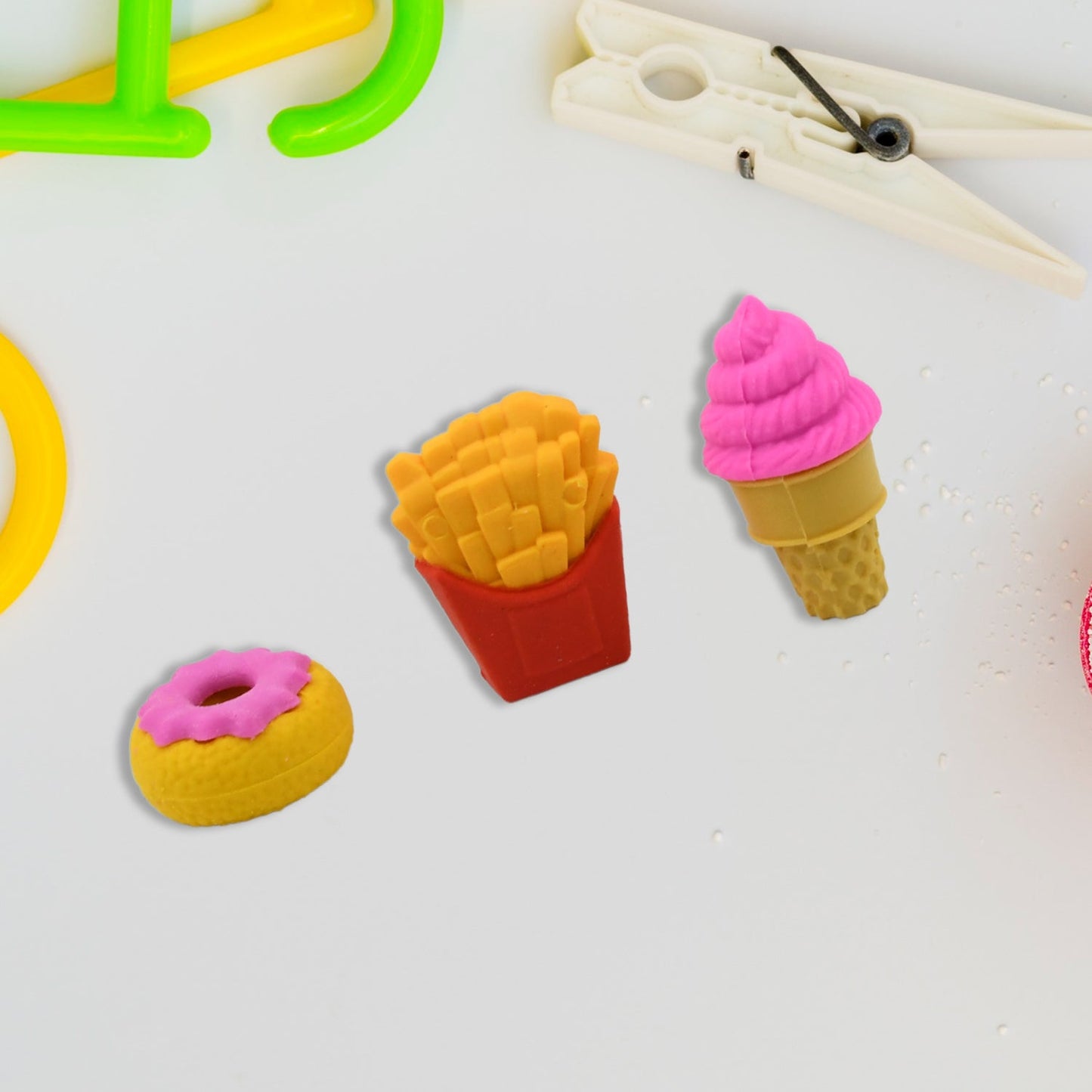 3D Food Fancy & Colorful Erasers – Cute Novelty Eraser Set for Kids & School Prize (1 Set / Mix Design & Color) Your Brand