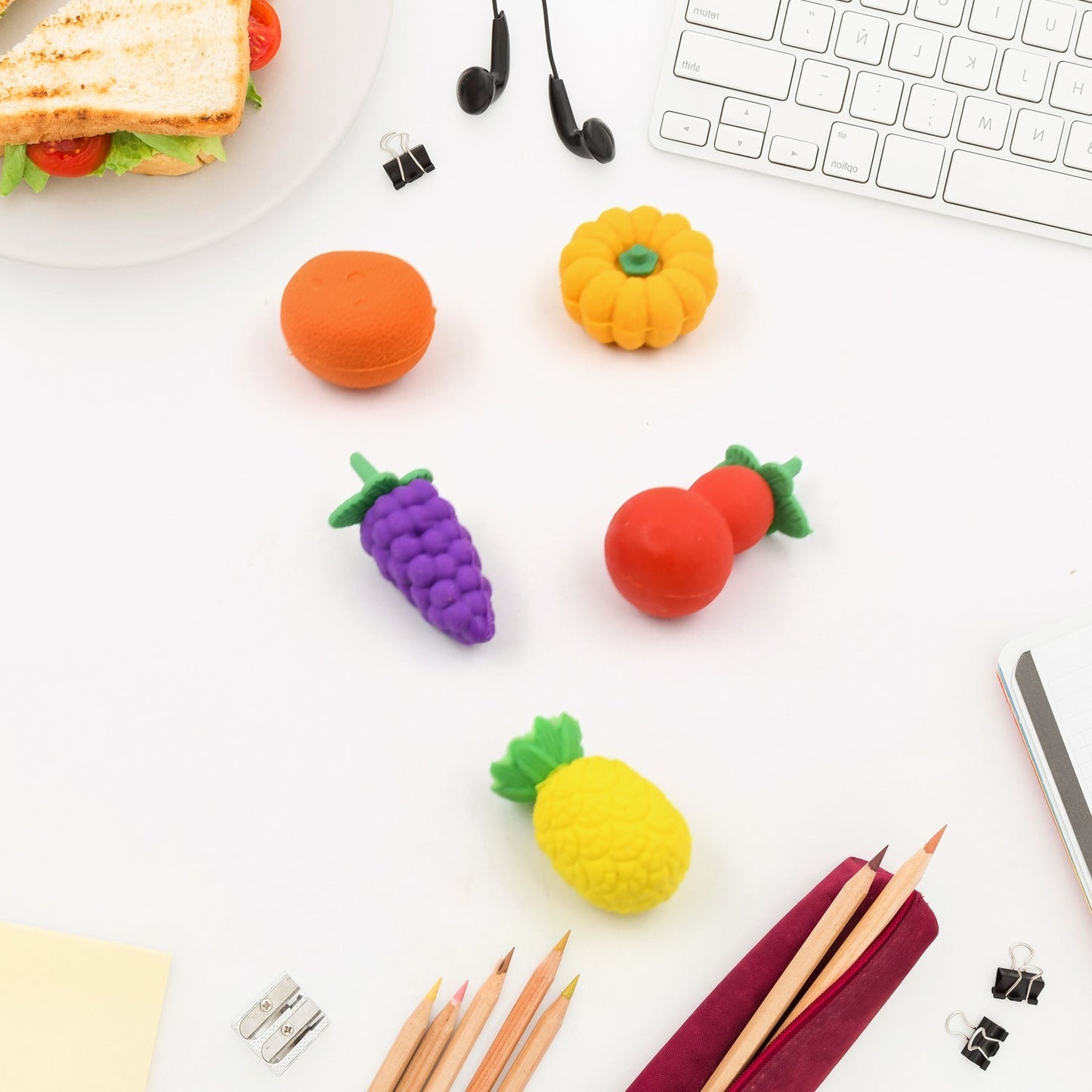 3D Mix Design Fancy & Stylish Colorful Erasers – Cute Novelty Eraser Set for Kids & School Prize (1 Set) Your Brand