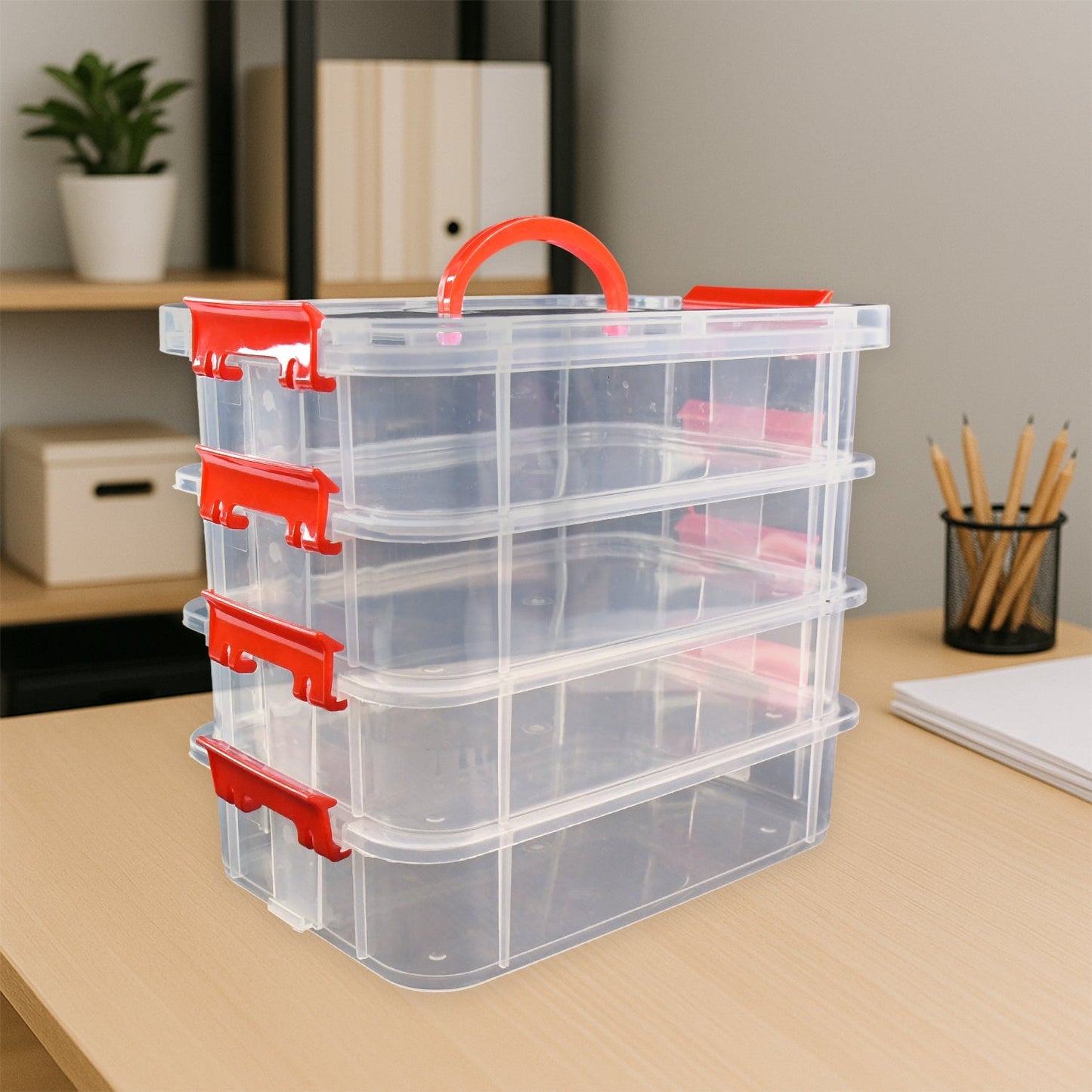 4-Layer Transparent Multipurpose Plastic Storage Box Your Brand