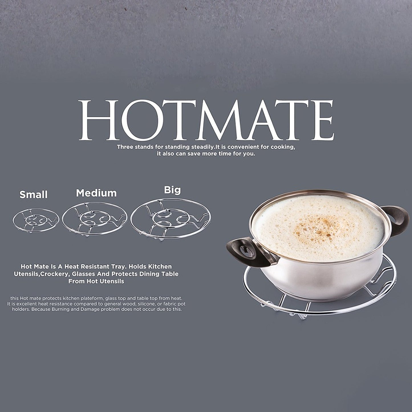 Apex Stainless Steel Wire Hotmate Trivet Stand Set of 3 Your Brand