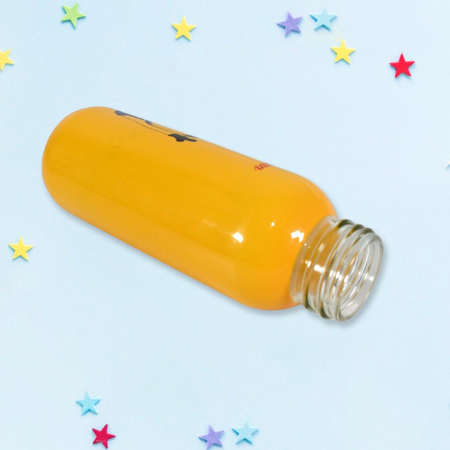 PORTABLE GLASS WATER BOTTLE, CREATIVE GLASS BOTTLE WITH GLASS WATER ( Mix Design) Your Brand