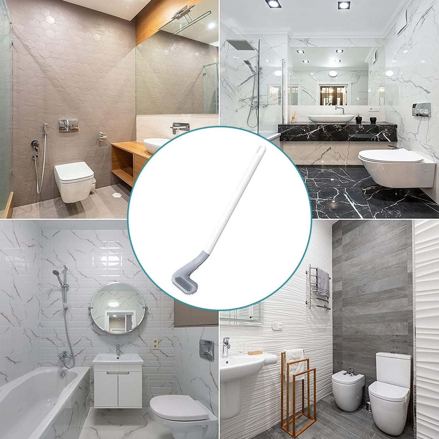 6059A Golf Shape Toilet Cleaner Brush with Long Handle and Silicone Head for Bathroom Cleaning