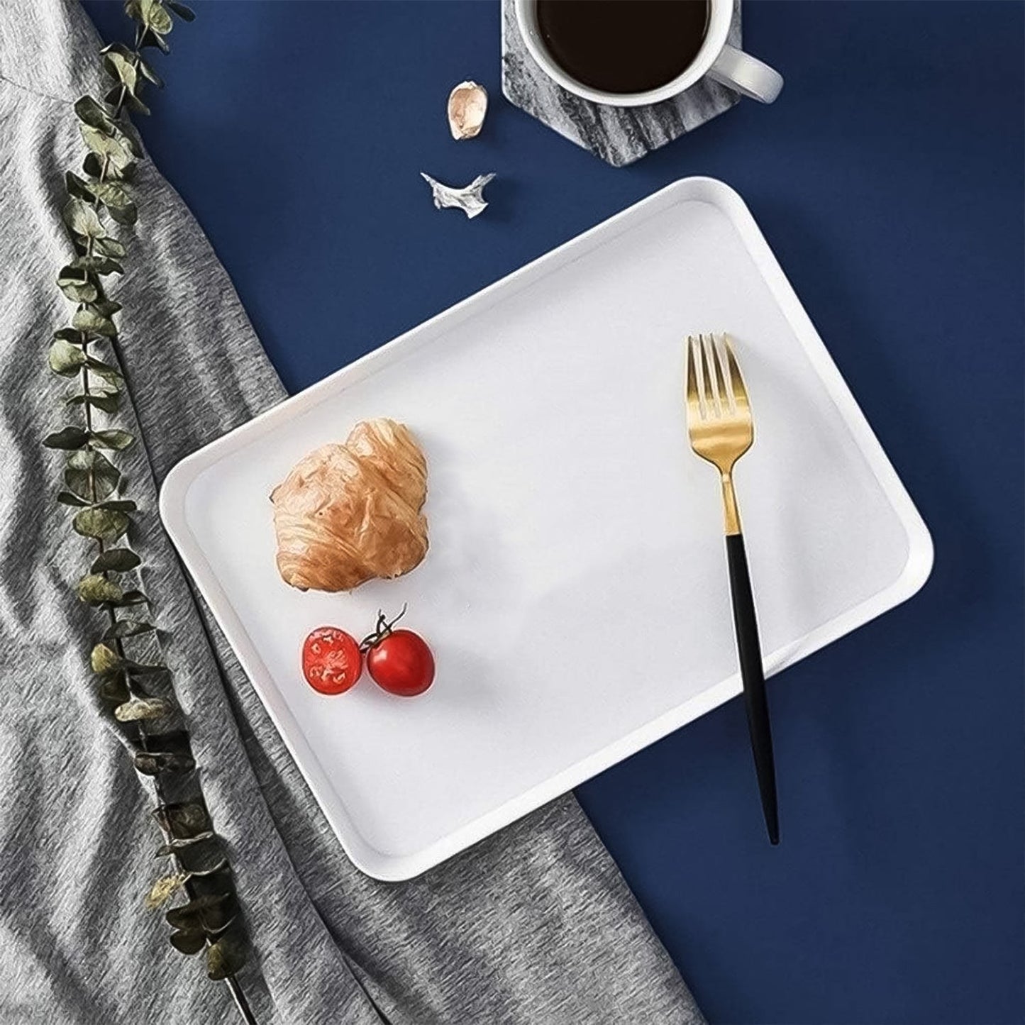 Elegant Printed Plastic Serving Tray with Motivational Quote Your Brand