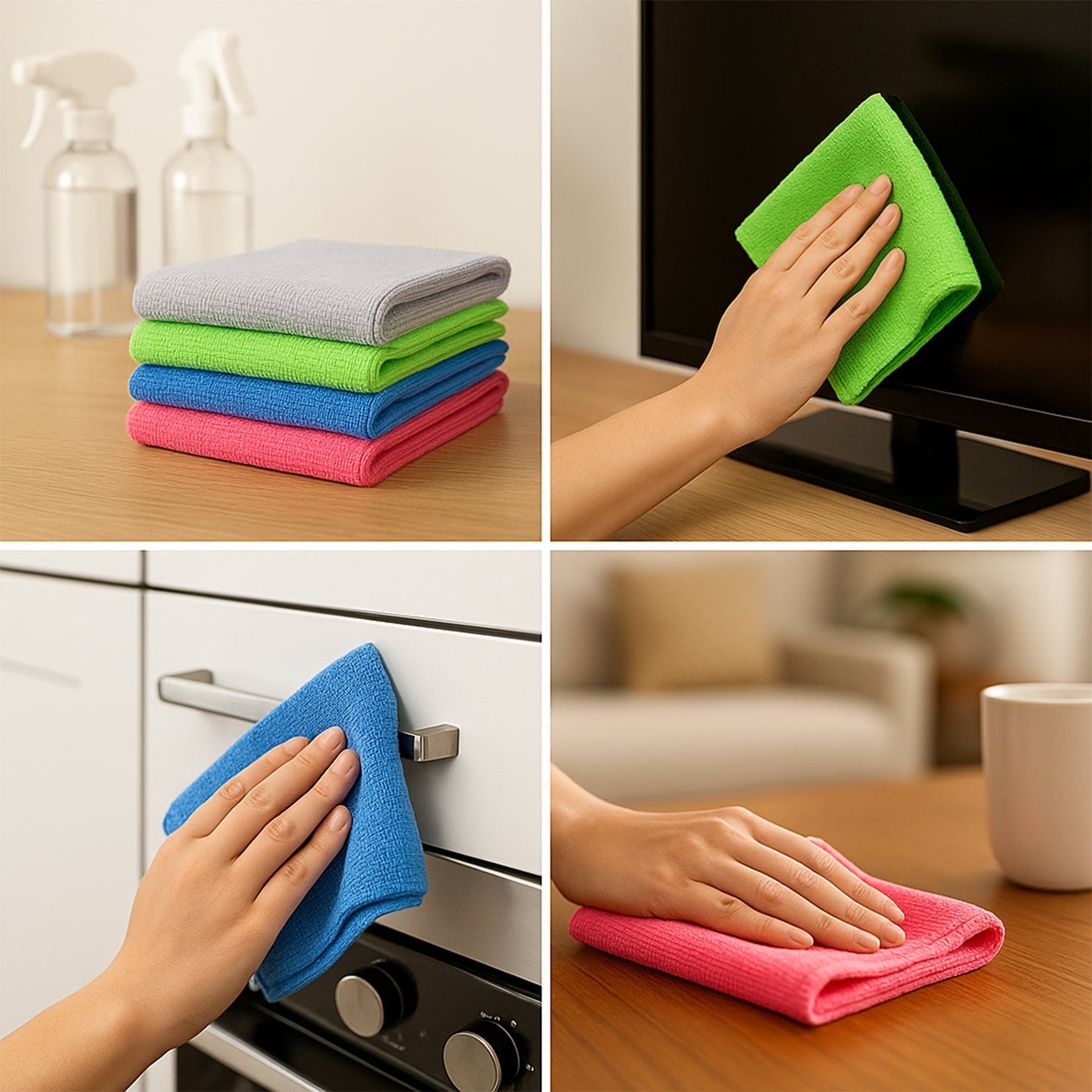 Multipurpose Microfiber Cleaning Cloth (30x30cm & 5 Pc) Your Brand