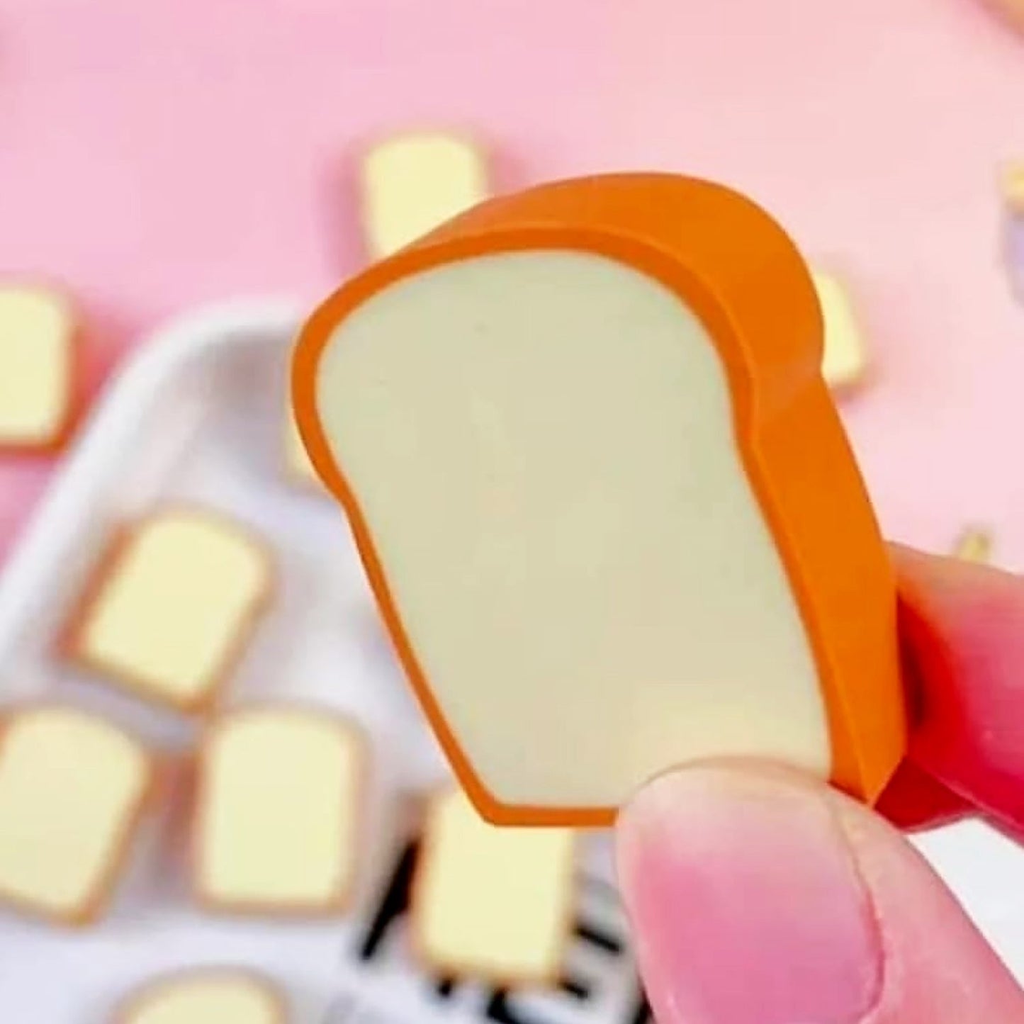 3D Toast Bread Shape Eraser for Kids, Cartoons Erasers Toast Bread Erasers Bread Shaped Eraser for Students, Gift, Cute Fun Food Erasers for School Classroom, Stationery for Boys & Girls (4 Pcs Set) Your Brand