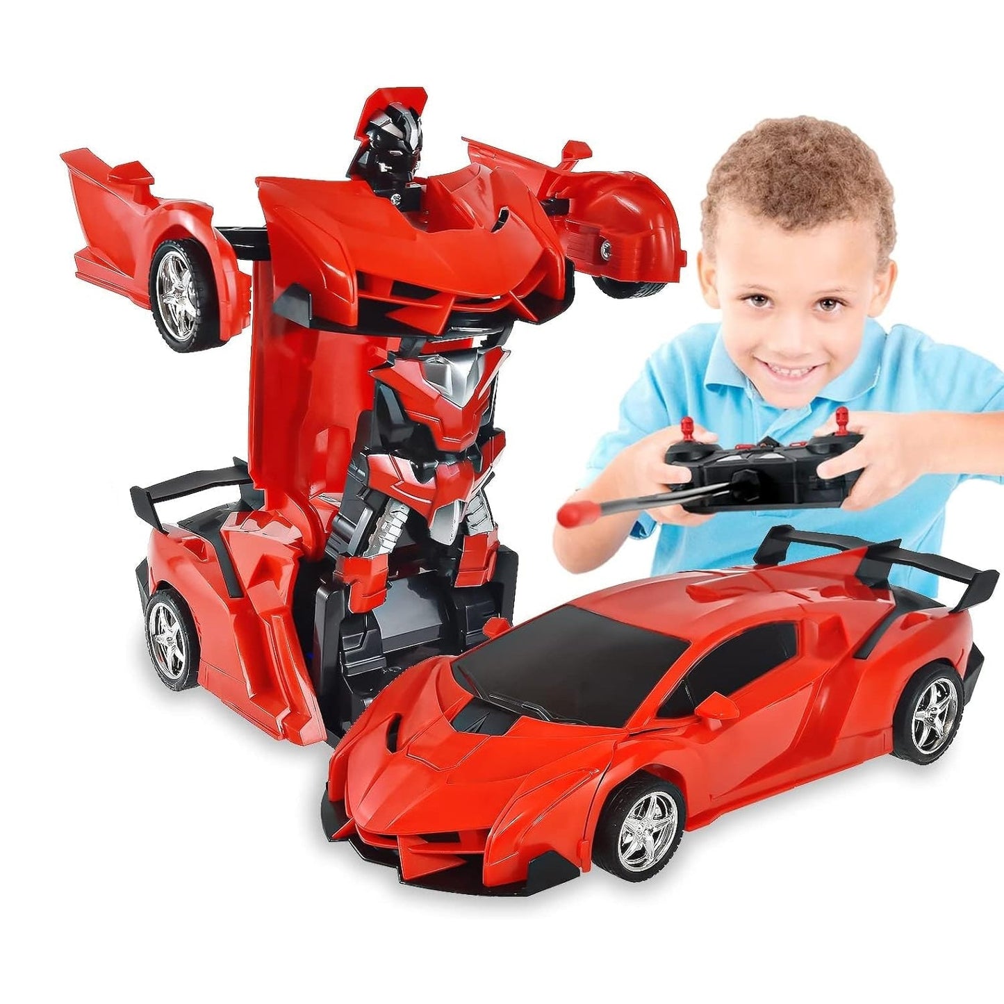 2 In 1 Automatic Robot Converted Remote Control Car With Light Scale 360°Drifting Deformation Robot Car Toy Kids Boys, Robot Convert Unique Toy For Boys (1 Pc) Your Brand