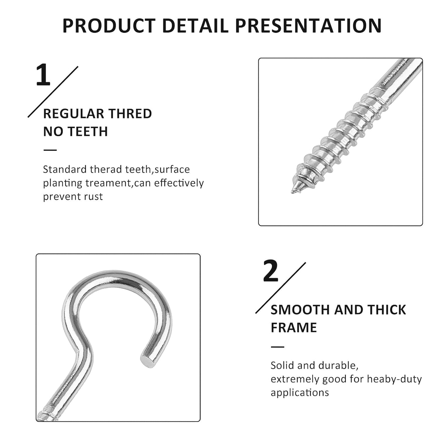 Eye Hooks Screw in Heavy Duty, Stainless Steel Eye Bolts Screw (7 Pc Set) Your Brand