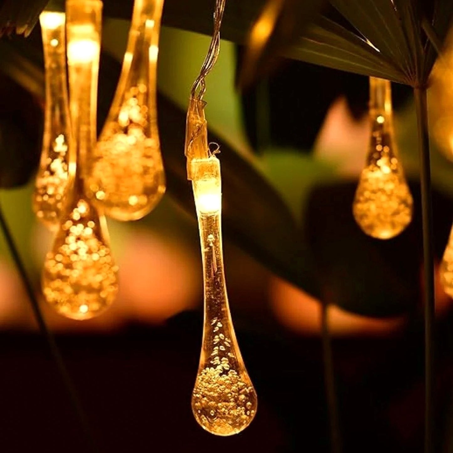 Decorative LED Lighting Chain with Crystal Water Drop Bulbs Approx 3 Mtr (1 Pc) Your Brand