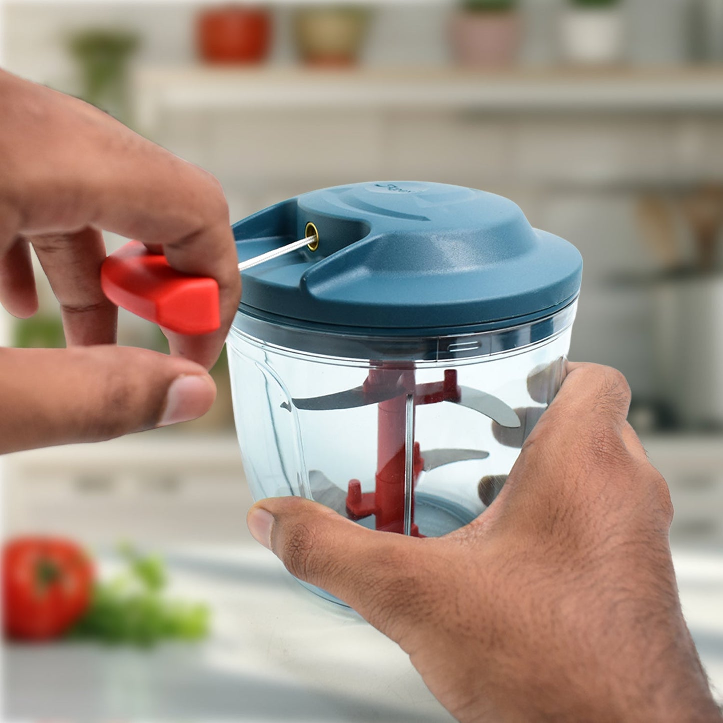Apex Speed-X Hand-Powered Vegetable Chopper (1000 ML) Your Brand