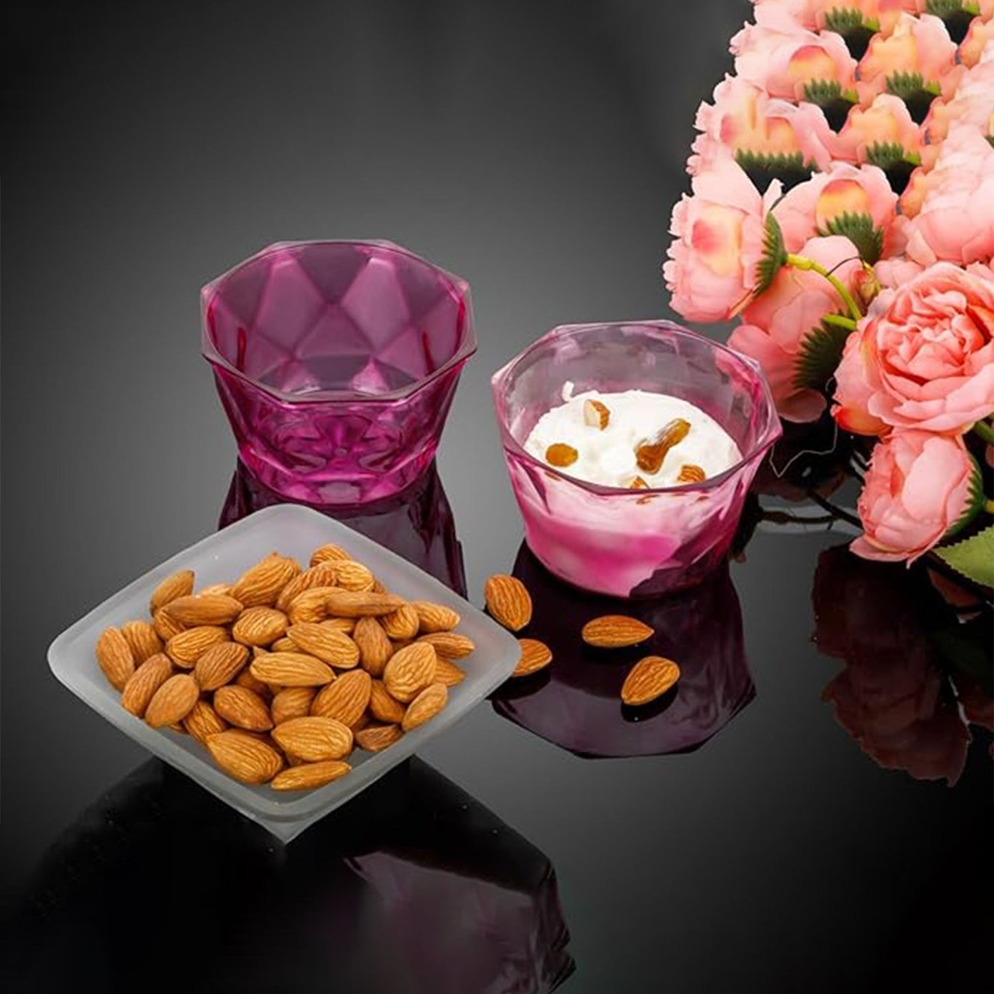 6pc Diamond shape ice cream bowl set Your Brand