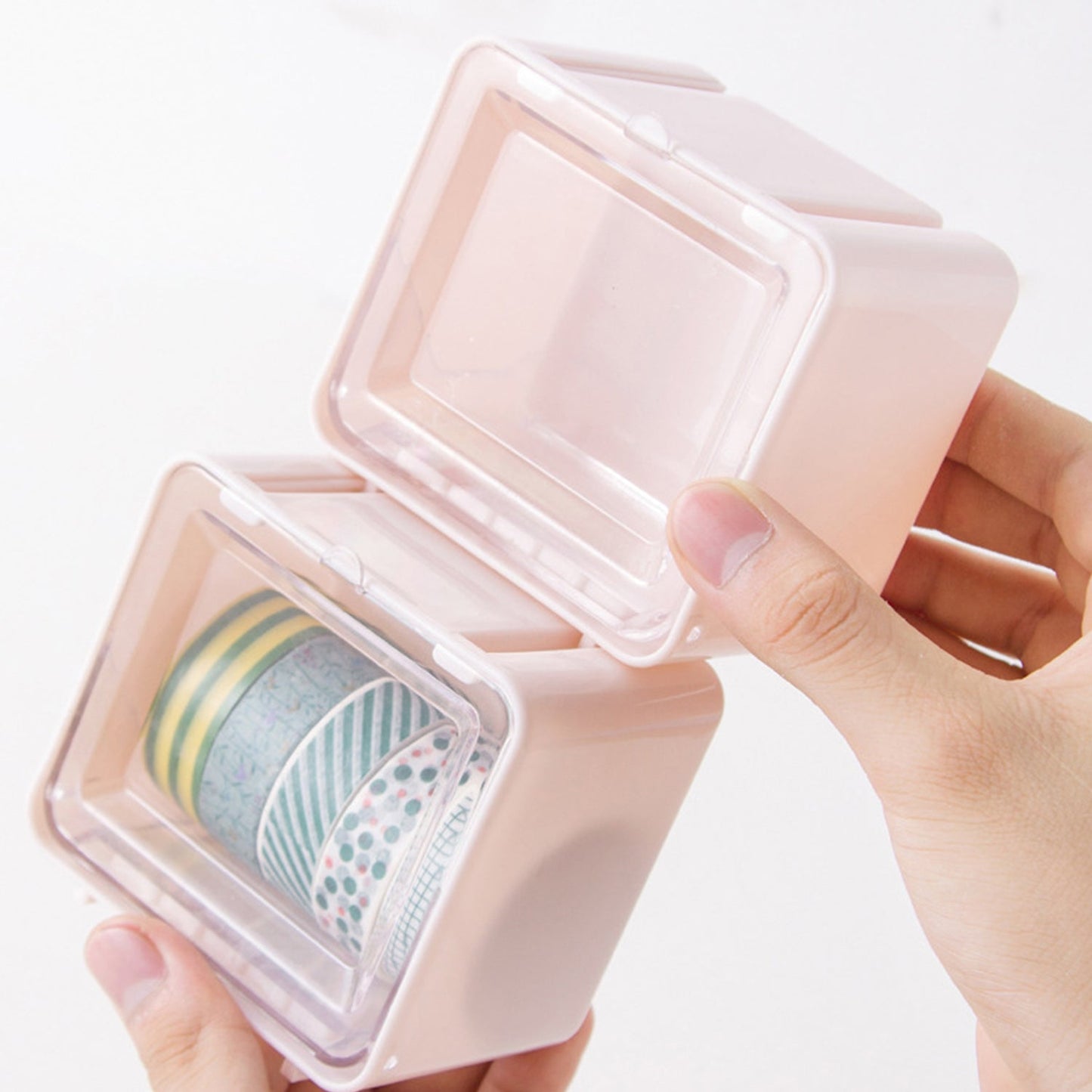 Durable Transparent Tape Storage Box – Plastic Office Organizer Your Brand