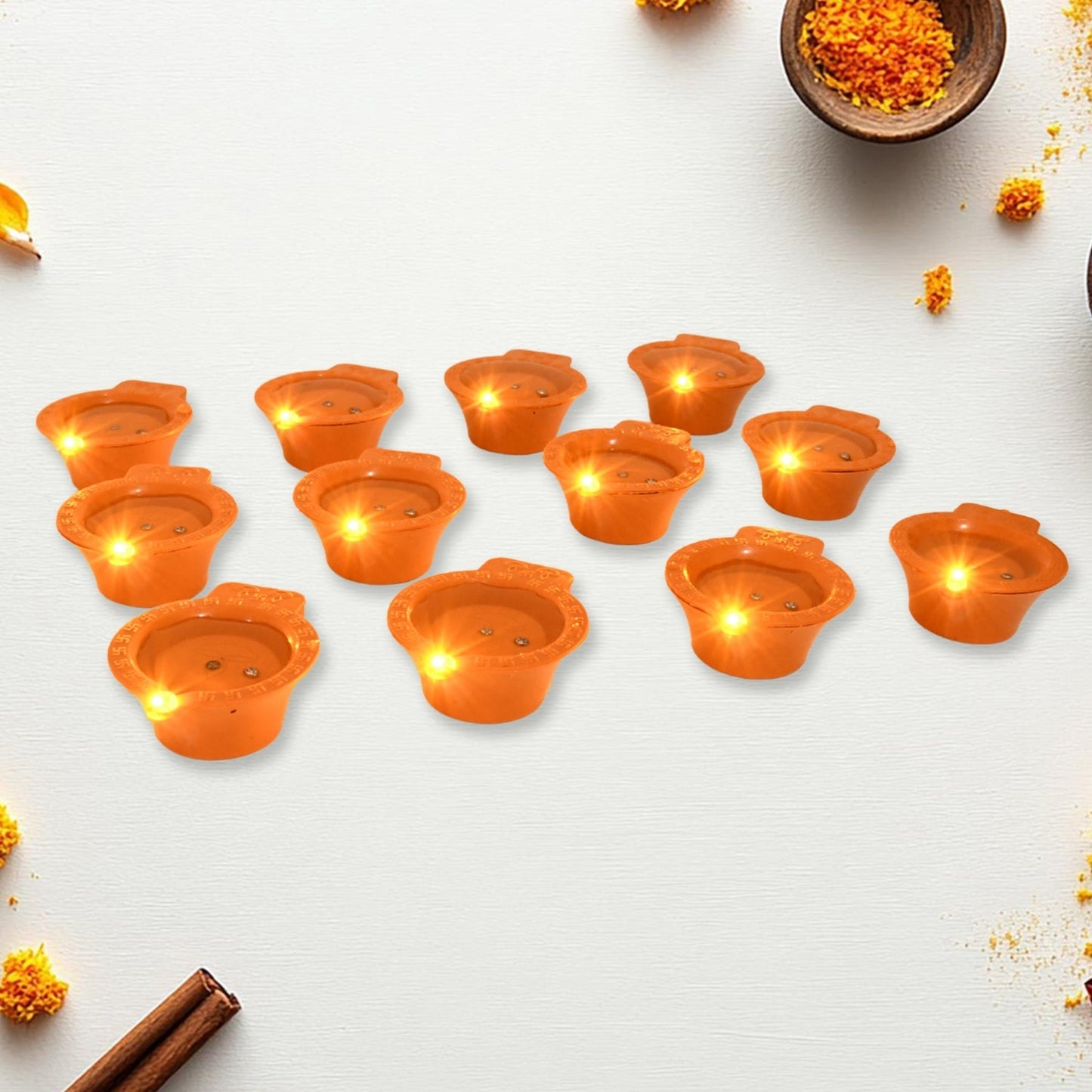 Flower Water Sensor Diyas for Diwali Decoration, Diwali (12 Pcs Set) Your Brand