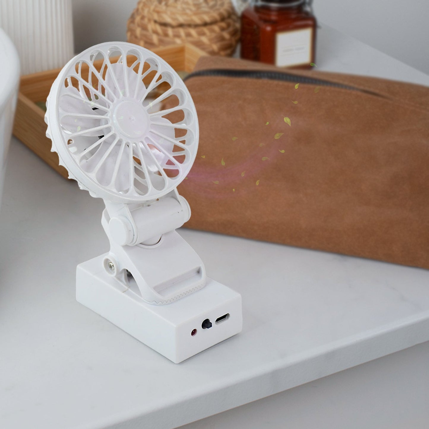 Rechargeable Mini Clip-On Desk Fan (1 Pc) Your Brand