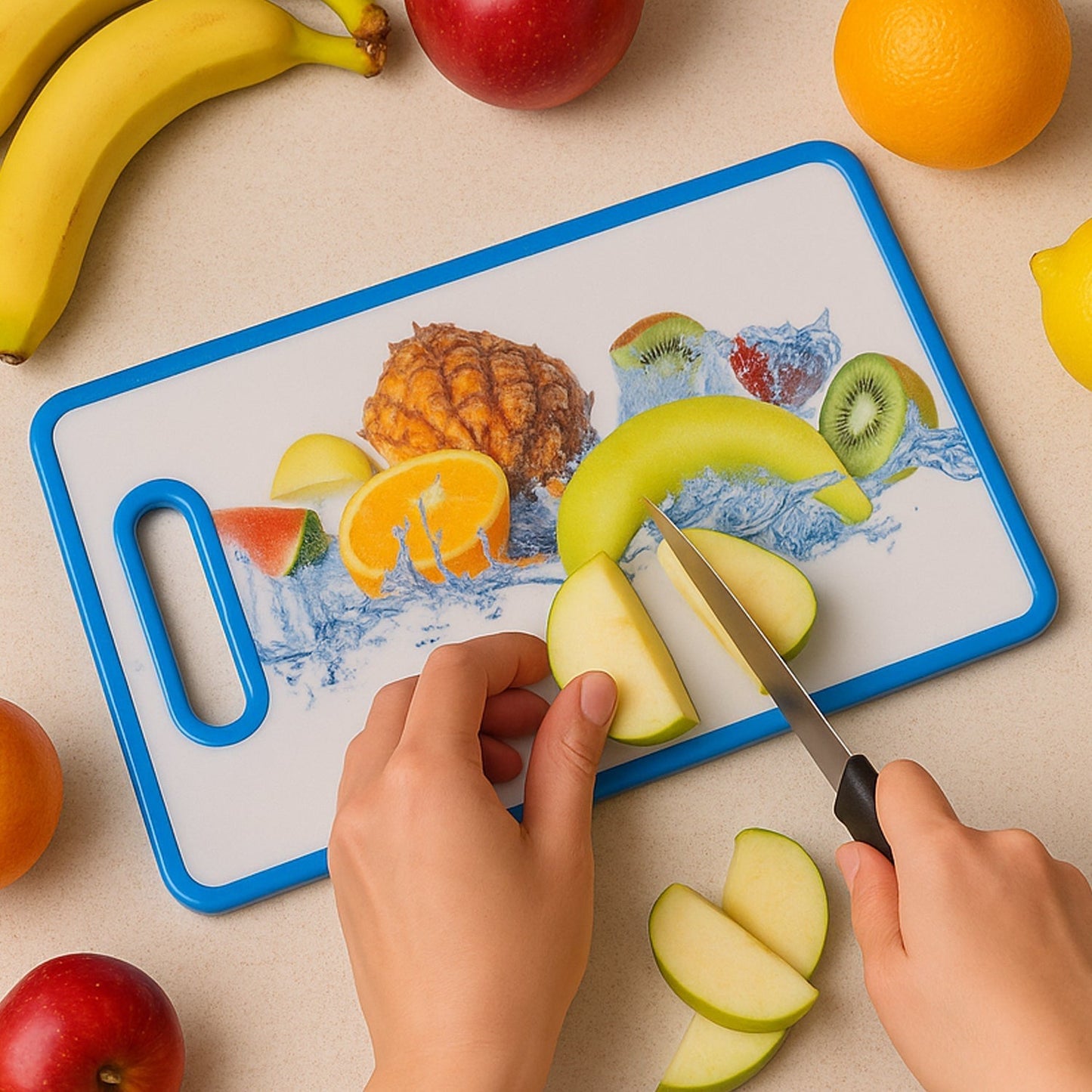 Large Rectangular Fruit Print Cutting Board (36x22cm / 1 Pc) Your Brand