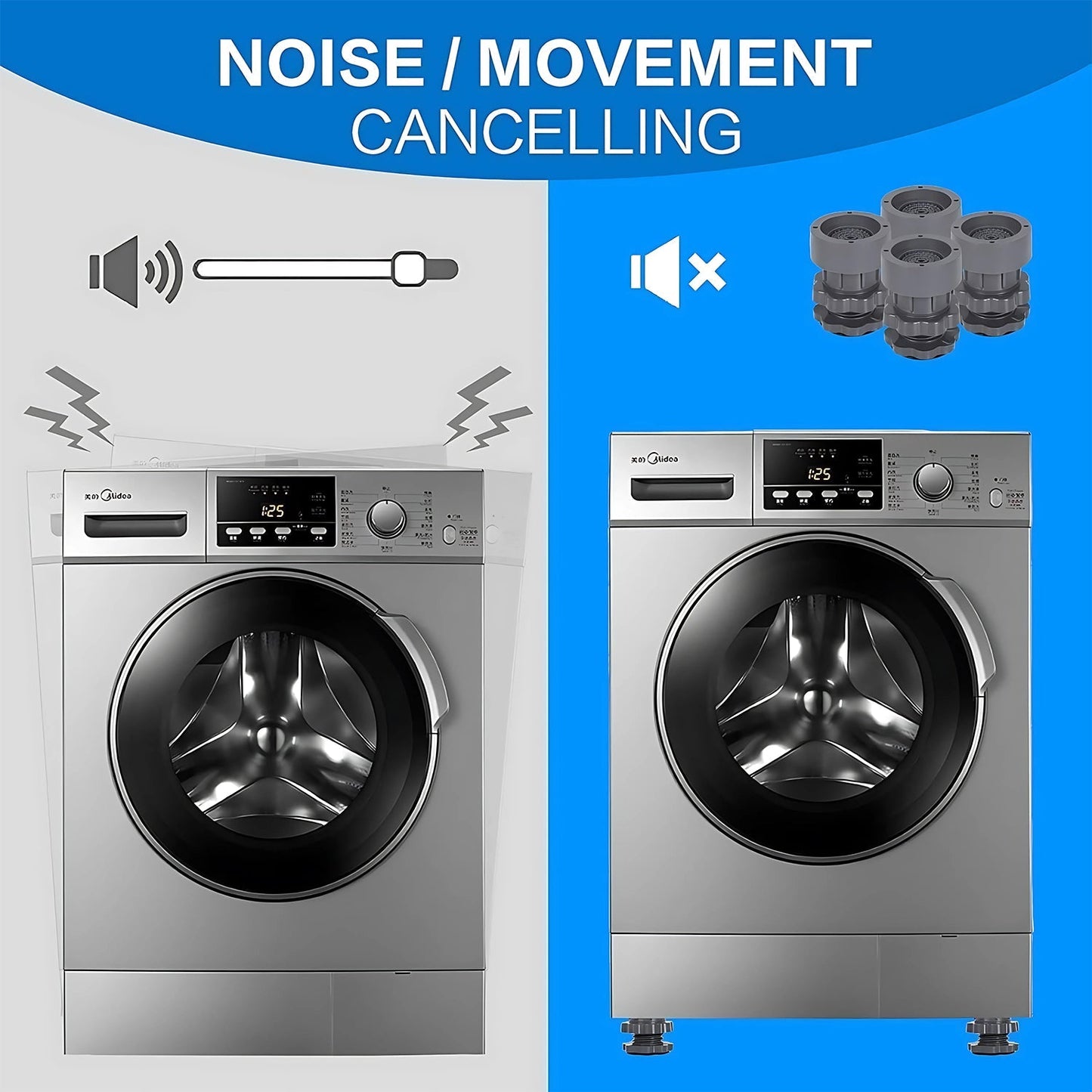 Adjustable Anti-Vibration Pads for Washing Machine and Refrigerator Base (4 Pc) Your Brand