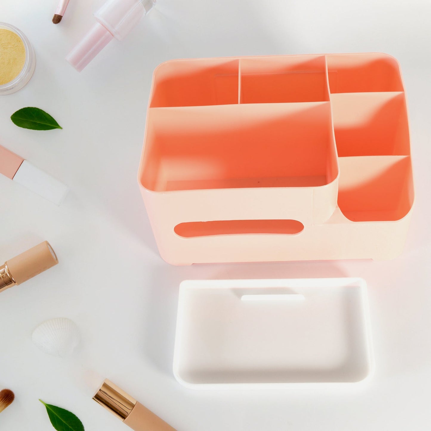 6-Compartment Desk Organizer – Multi-Function Storage for Tissue, Stationery, Remote & Mobile (Home/Office) Your Brand