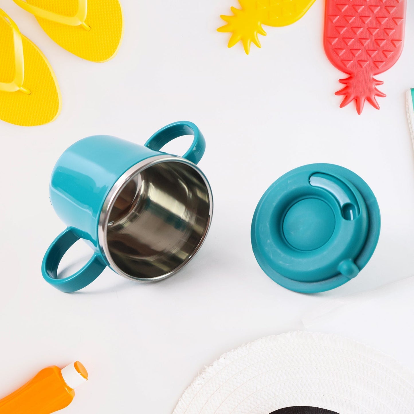 Supermom Kids Sporty Sipper Mug with Straw and Dual Handles Approx 300ml (1 Pc) Your Brand
