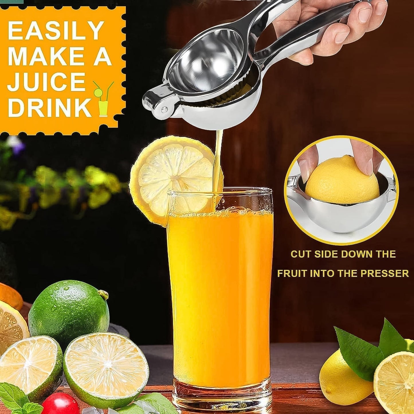 Premium Heavy-Duty Stainless Steel Lemon Squeezer Press 1 Pc Your Brand