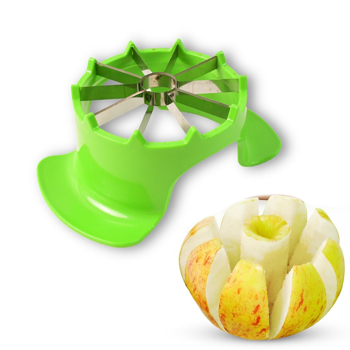 Apex Apple Cutter with Container – Unbreakable ABS Body & Stainless Steel Blades Your Brand