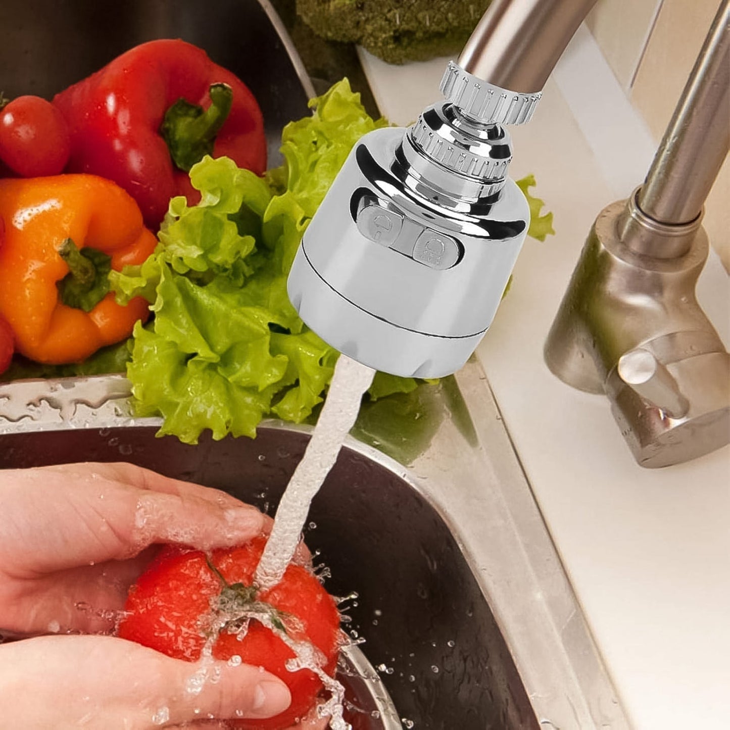 Plastic 360 Degree Rotating Water-Saving Faucet Sprayer Head (3.5 Inch) Your Brand