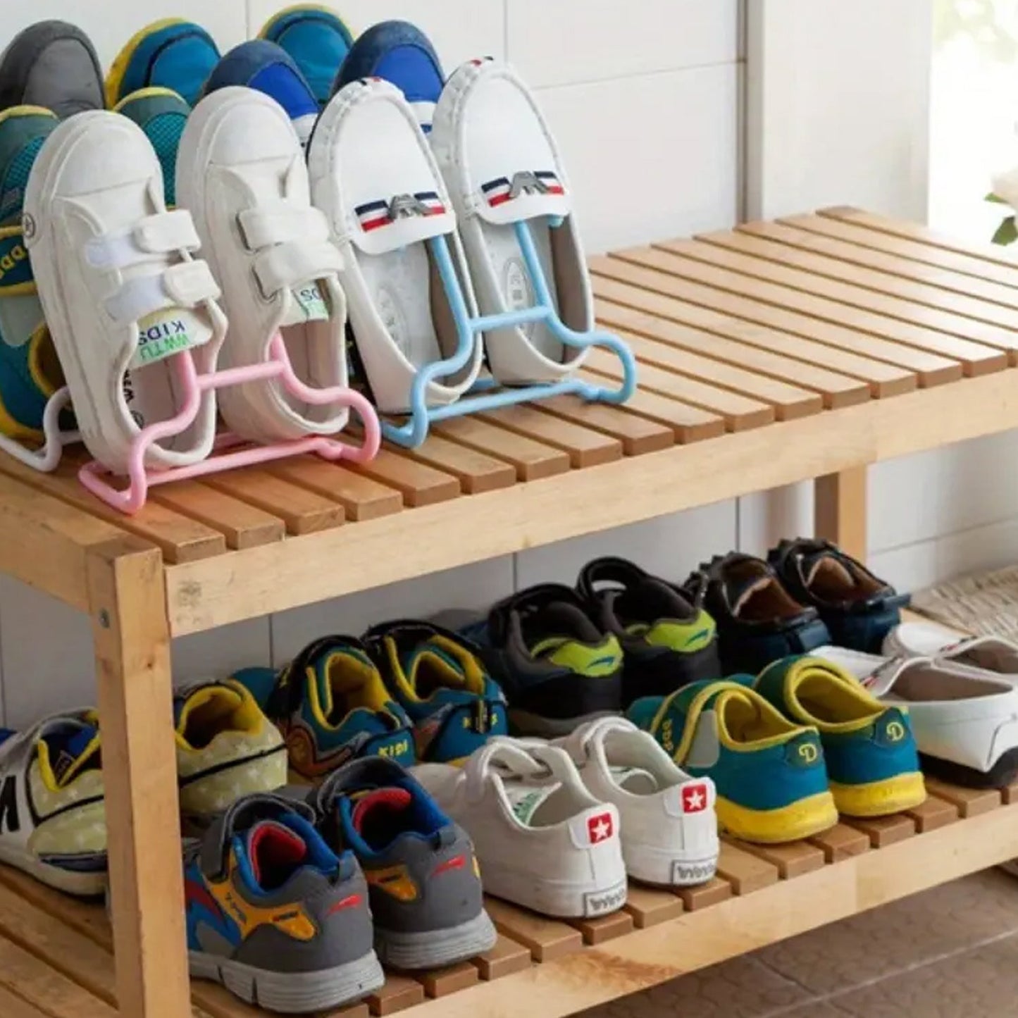 Multi-Function Drying Rack & Shoe Organizer – Hanging Storage Shelf for Wardrobe & Closet, Shoe Stand & Holder (2 Pc Set) Your Brand