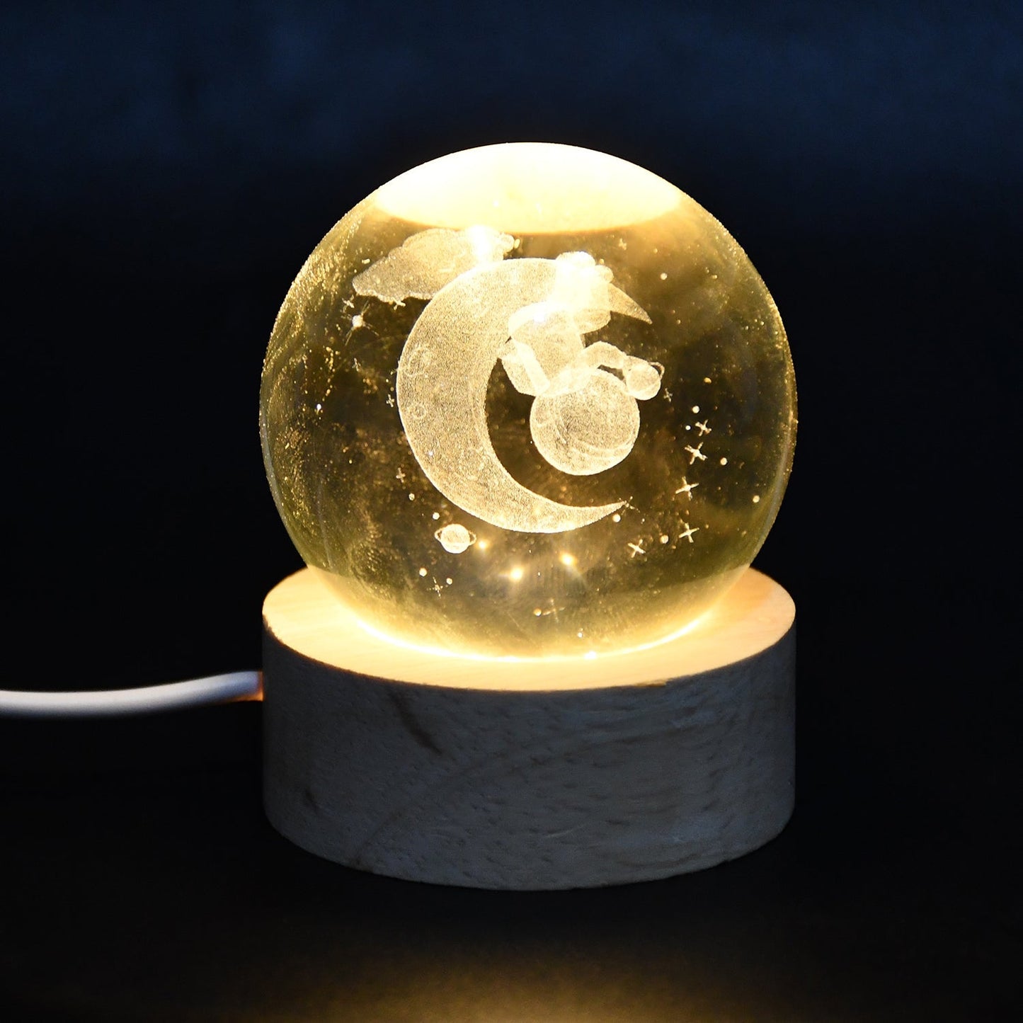 3D Crystal Ball lamps With Base (1 Pc / Mix Design) Your Brand