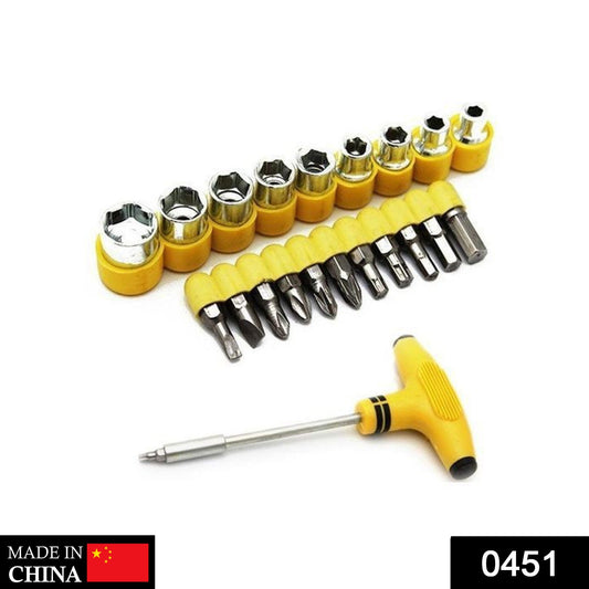 24pcs T shape screwdriver set Batch Head Ratchet Pawl Socket Spanner hand tools Your Brand