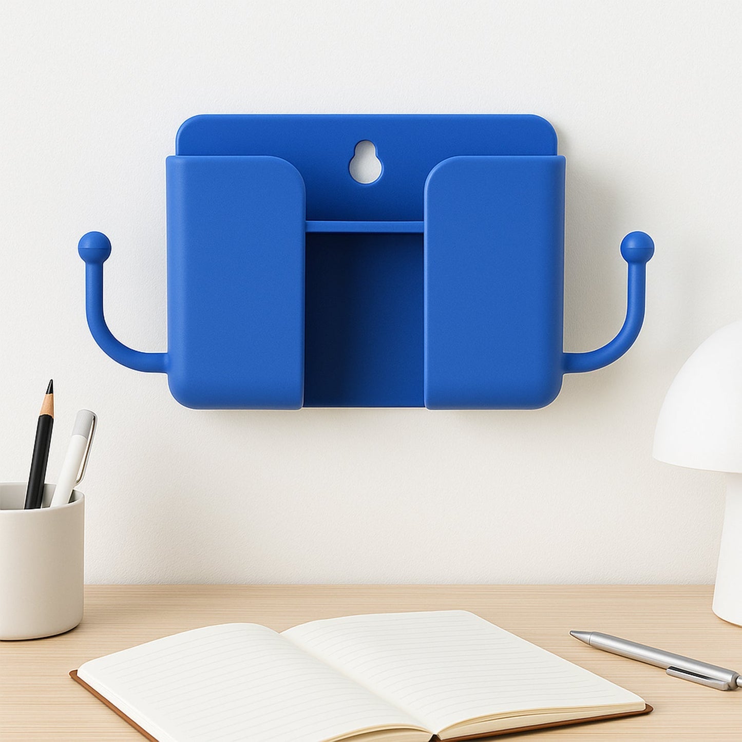 1 Pc Blue Wall mount Mobile Stand With Hook Your Brand