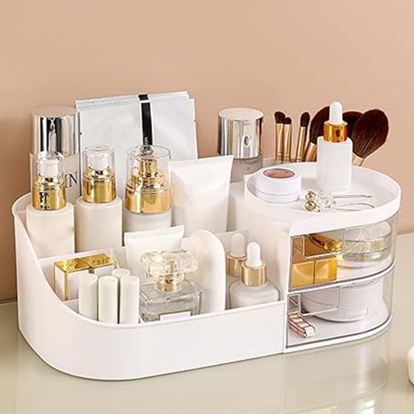 Multi-Functional Plastic Vanity Storage Box Your Brand