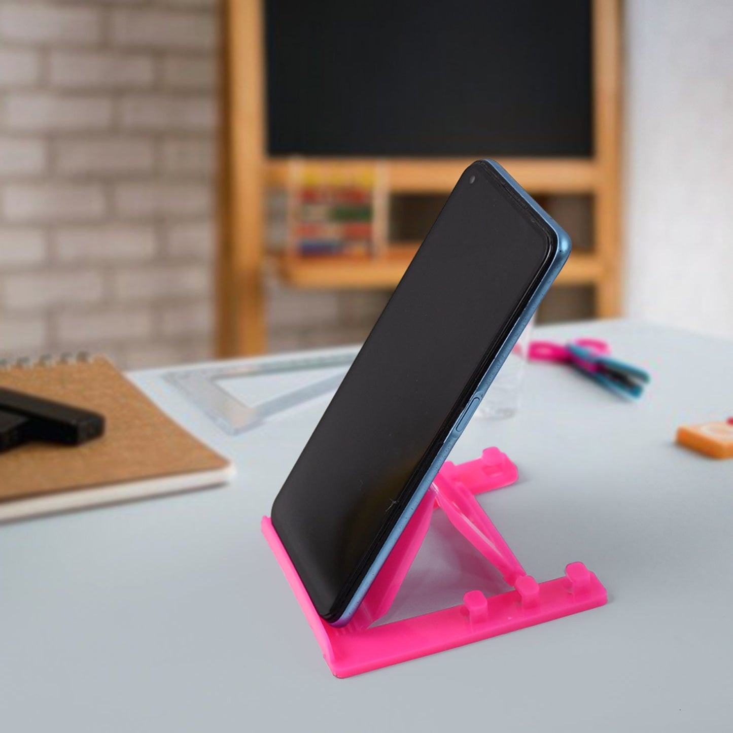 Adjustable Foldable Plastic Mobile Phone Stand Holder (1 Pc) Your Brand