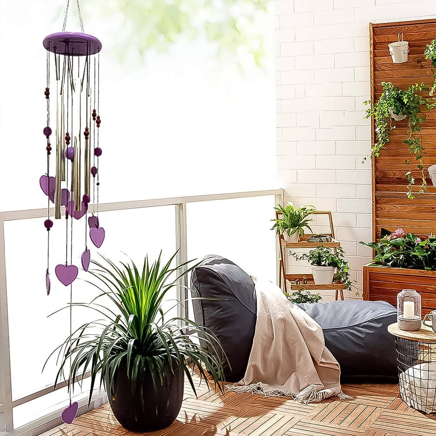 Smiley and Hearts Love Wind Chime (1 Pc) Your Brand