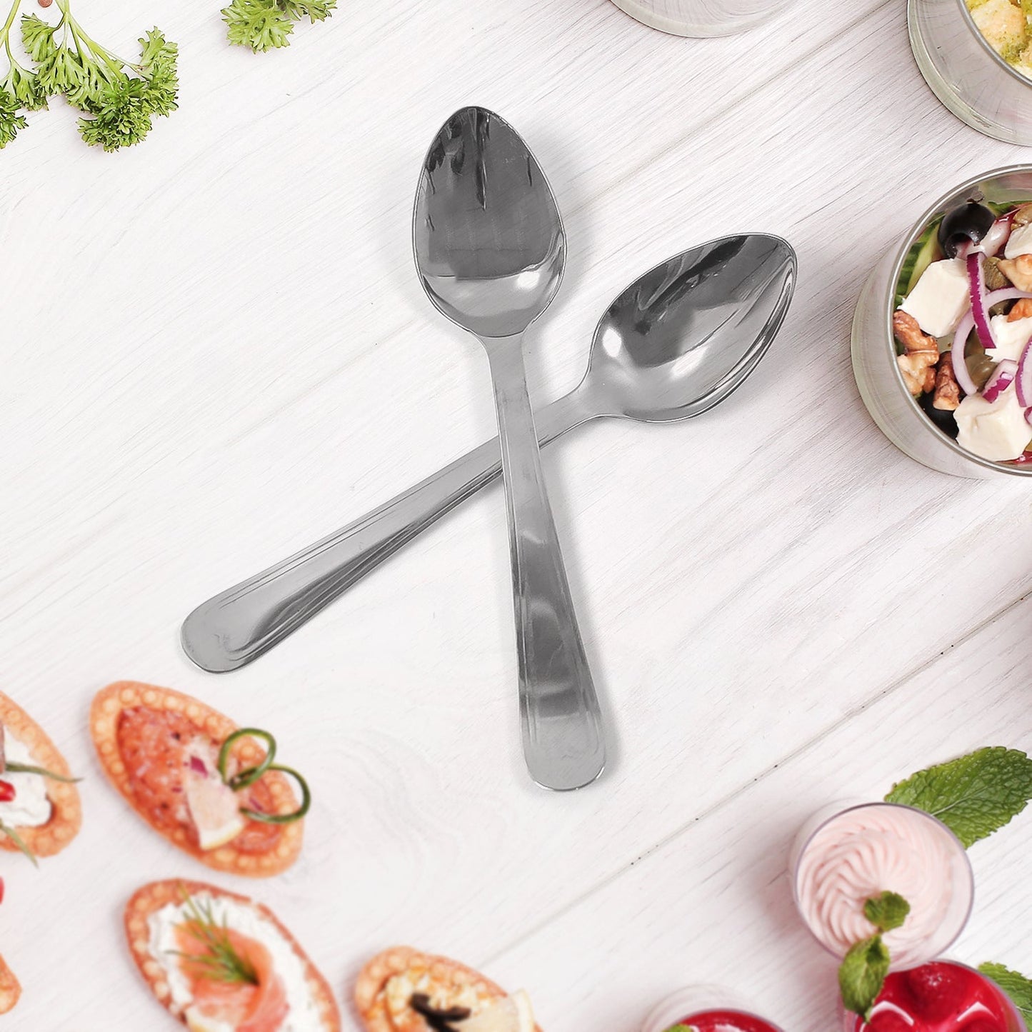 Big Dinner Spoons, 6 Pieces stainless Steel Table Spoon Your Brand