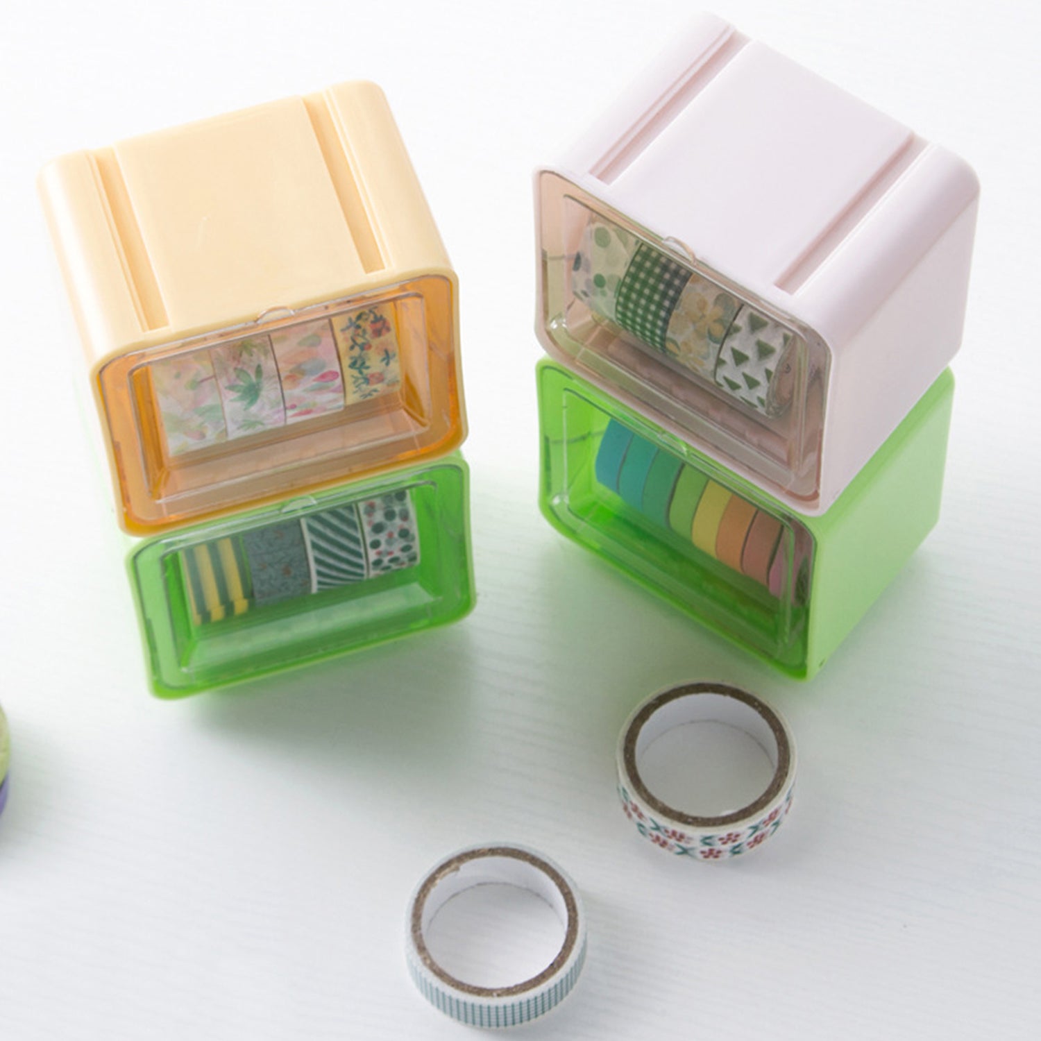 Durable Transparent Tape Storage Box – Plastic Office Organizer Your Brand