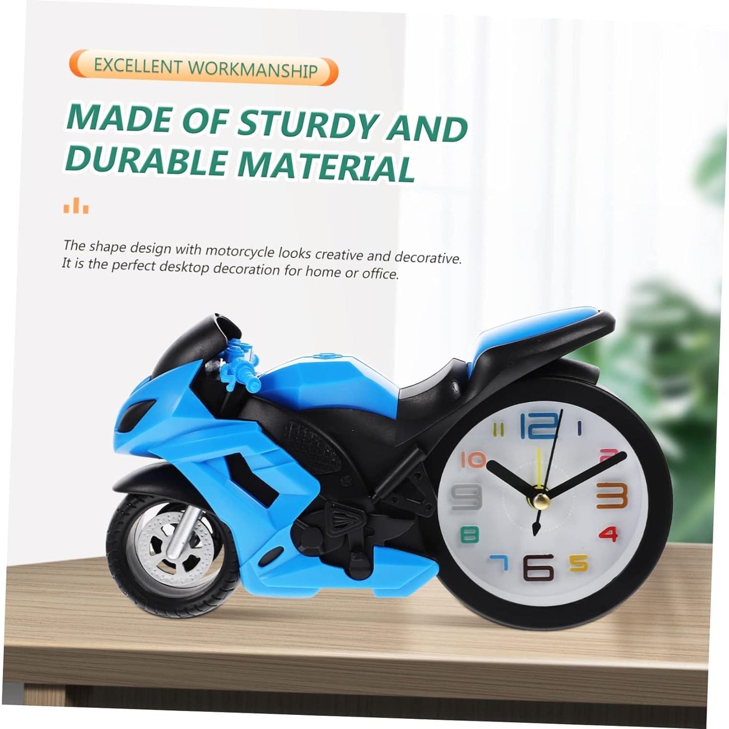 Retro Motorcycle Alarm Clock – Novelty Bike Engine Style Desk Clock Your Brand