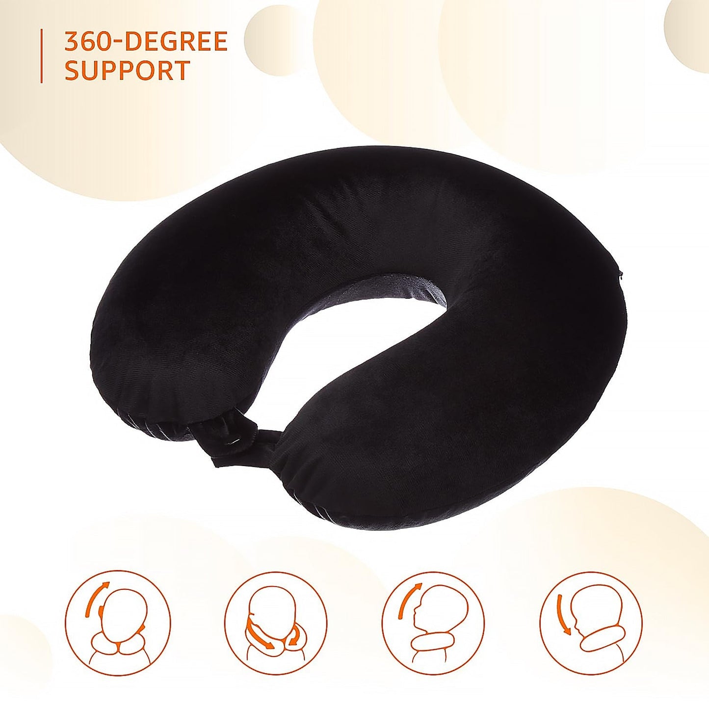 8512 3 in 1 Comfortable Travel Sleeping Kit, Neck Pillow, Eye Mask & Ear Plug Set Inflatable Plane Sleeping Pillow Head Neck Support Pillows for Travel Airplane Office, Black Your Brand