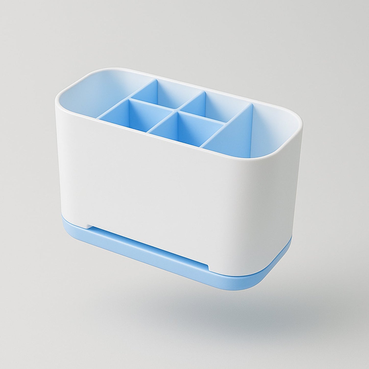 6 Compartment Multi Purpose Organizer Toothbrush Holder Stand Plastic Caddy (1 Pc) Your Brand