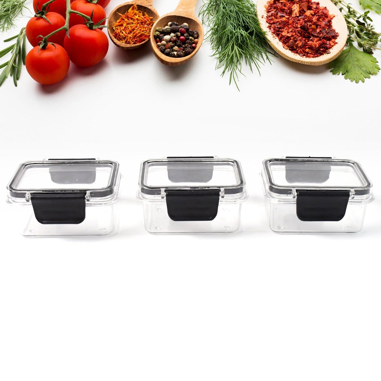 Kitchen Storage Container with Air Seal Lock Lid (3 Piece Set / 250 ML) Your Brand